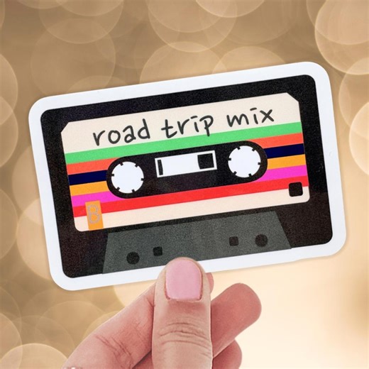 Cassette Tape Sticker: Retro Road Trip Mix Decal, 80s 90s Nostalgia Vinyl Art - Etsy