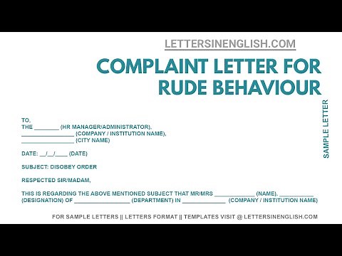 Complaint Letter For Rude Staff – Complaint Letter Format | Letters in English