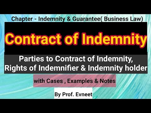 Contract of Indemnity | Rights of Indemnity holder | Rights of Indemnifier | Ca Foundation |in Hindi