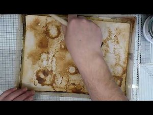 Creating rust dyed papers with rusting powder