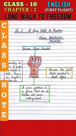 Long Walk to Freedom - Class 10 English (First Flight) Chapter 2 | Notes, Question & Answers #notes