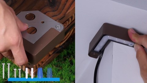 LEONLITE 3CCT LED Hardscape Lighting, 2700K/3000K/4500K Selectable, Corner Hardscape Lights Low Voltage, 12-24V Retaining Wall Lights, ETL Listed, 3W Right Angle Outdoor Step Light, Bronze, Pack of 4