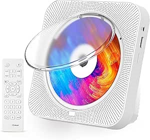 CD Player Portable, Bluetooth CD Players for Home with Remote Control, Music CD Player for Office Kids Gift (White)