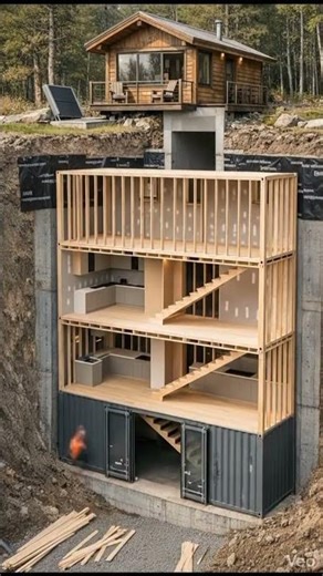 Underground Shipping Container Home Build Under a Cabin | Full Timelapse Transformation