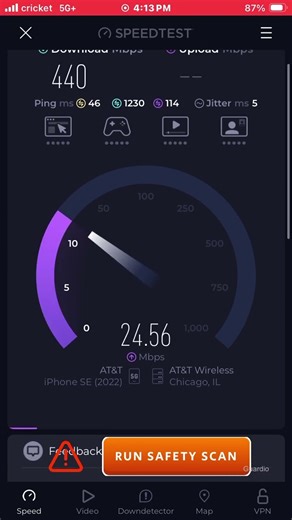 AT&T 5G+ Speed Test