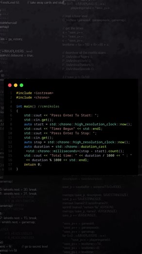 Stop Watch Cpp #cpp #programming #clang #code #coding #programmer #programminghumor #algorithm #cs #computerscience #time #threads