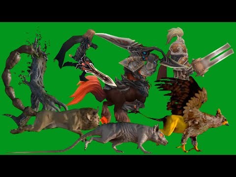 Monsters Spring Running Green Screen Black Screen Blue Screen HD Video