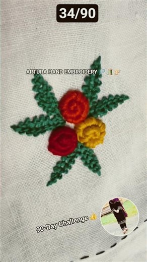 Hand Embroidery Design 😲😍| Easy Stitching for Beginners #shorts #embroidery #handembroidery