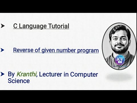 C program to find the reverse of given number | c language tutorial | c programming