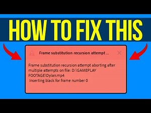 How To Fix Frame Substitution Recursion Attempt Aborting After Multiple Attempt on File Premiere Pro