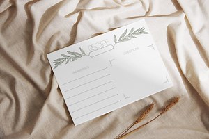 Printable Recipe Cards, Olive Leaf DIY Template (digital Download) - Etsy Canada