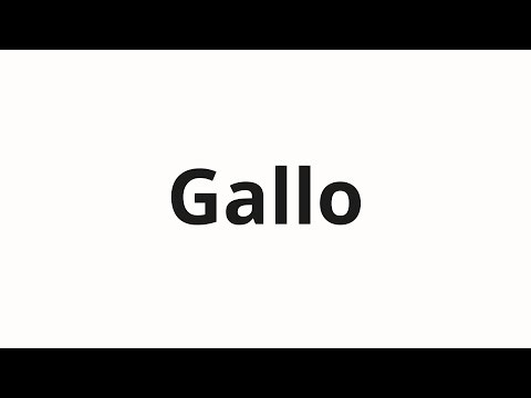 How to pronounce Gallo