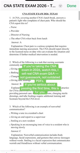 #CNA2026 #CNAExam #CNATips #NursingAssistant #cnapr | CNA