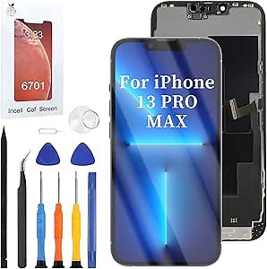 for iPhone 13 Pro Max Screen Replacement, for iPhone 13 Pro Max LCD Display, Screen Digitizer Touch Assembly Replacement Repair A2484 A2643 A2641 A2644 A2645 Original Size 6.7 inches