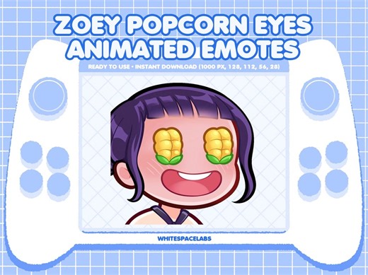Zoey Popcorn Eyes Animated Emote – Kpop Demon Hunters GIF for Streamers & Vtubers - Etsy
