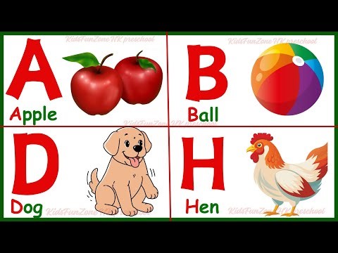 ABCD |English Alphabet Words with Spelling for Kids| ABC preschool learning with Video clips 134