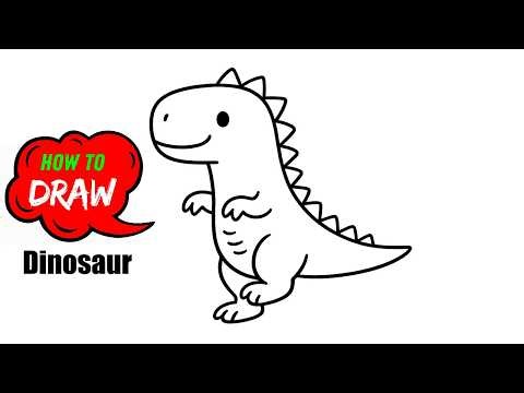 How to Draw a Dinosaur Step by Step | Easy Drawing for Beginners