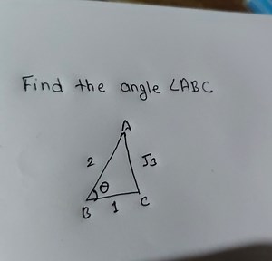Find the angle \angle ABC.Diagram Description:A triangle ABC... | Filo