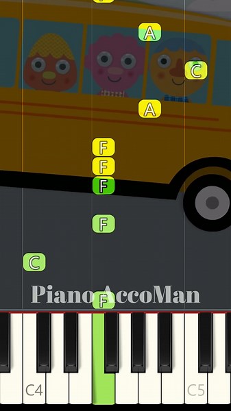 🚌The Wheels On The Bus - Noodle & Pals Piano Tutorial Short