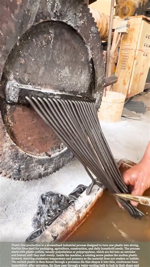Plastic Line Manufacturing Process: From Pellets to Strong Finished Line #satisfying #hardwork