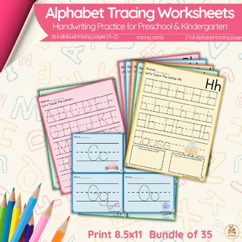 Alphabet Tracing Worksheets | Morning Work | PreK & Kindergarten | Fine Motor