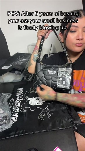 Halloween Themed Handbag Packing Orders for Small Business - Latina Designer