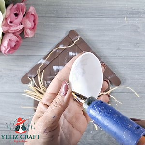 cute decoration idea from ice cream sticks 🫶🐥🫶 #viral #viralvideo #creative #craft #handmade #easter | Yeliz Craft