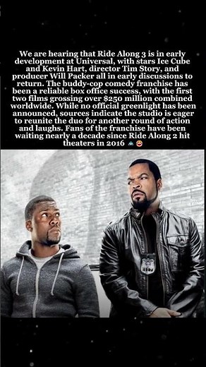 'Ride Along 3' in Early Development at Universal with Ice Cube & Kevin Hart #RideAlong3 #IceCube