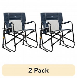 (2 pack) GCI Outdoor Freestyle Rocker XL Oversized Foldable Rocking Camp Chair, Indigo