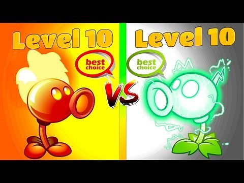 Plants vs Zombies 2 Premium Plants Electric Peashooter 10 vs Fire Peashooter 10 Levels PVZ 2