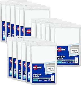 Avery Removable Labels, 4" x 6" Blank Labels, Laser/Inkjet Printable, 40 Labels per Pack, 720 Total (18 Packs of 5454)