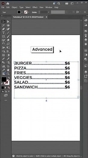 Perfect Menu Price List with Dotted Lines in Illustrator | Tab Leaders Tutorial #customtabs#tutorial