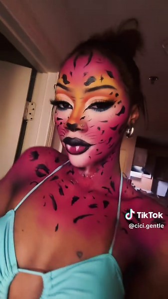 Colorful Leopard Makeup Tutorial for Halloween
