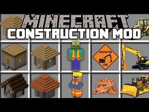 Minecraft BEING A CONSTRUCTION WORKER FOR THE DAY MOD / SPAWN INSTANT STRUCTURES !! Minecraft Mods