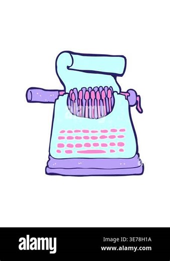 pixelize effect animation of cartoon typewriter Stock Video Footage - Alamy