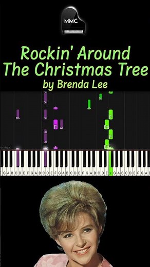 Rockin' Around the Christmas Tree by Brenda Lee piano cover/tutorial + sheet music + lyrics