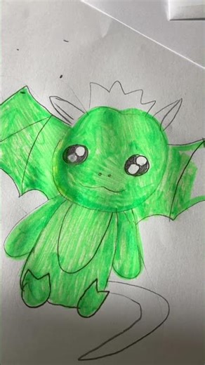 Dibujo (dragón kawaii) denle like 🐉💕