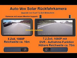 Auto-Vox 7.2 inch Upgrade, Wireless Solar Rear View Camera, Easy Installation