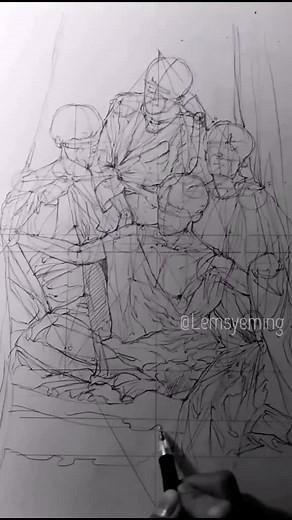 Drawing BTS Hyung Line in Pen | BTS Fanart Compilation