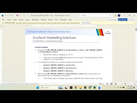 New Perspectives Word 365 | Module 10: End of Module Project 1 EcoTech Marketing Solutions
