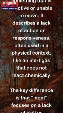 Inept and Inert (One Letter)