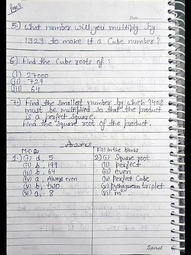 Assignment of Class 8th Maths Chapter 1, A Square and A Cube (Ganita Prakash) | Study Notes Classes