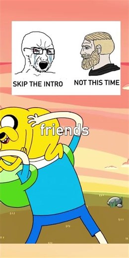 You never SKIP The ADVENTURE TIME Intro ☠️ #adventuretime #intro #cartoon #finn #funny