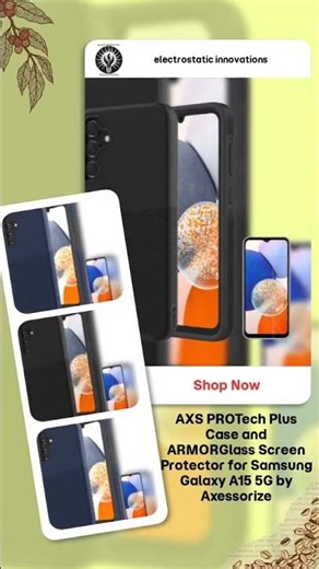 AXS PROTech Plus Case and ARMORGlass Screen Protector for Samsung Galaxy A15 5G by Axessorize