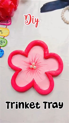 DIY Aesthetic Trinket Tray 🌷 | Easy Super Clay Craft#shorts