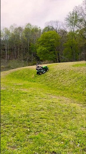 John Deere S130 Mowing Steep Slope. Adding Liquid Ballast Makes A Difference. #johndeere