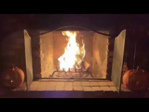 Spooky Halloween Fireplace With Rain, Wind, and Ghost Sounds