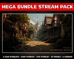 Cozy Medieval Twitch Overlay Animated Pack - Medieval Village Cute Background Stream - 6 Screens - Chat , Live and Cam Overlays - 22 Panel - Etsy