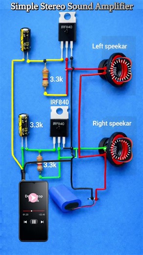 Simple Mobile Audio Amplifier Using IRF840 MOSFET | DIY Electronics