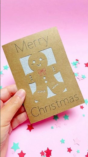 Cute Gingerbread Man Christmas Card with Cricut 🎄🍪 Easy Holiday DIY! #cricut #cardmaking #diy